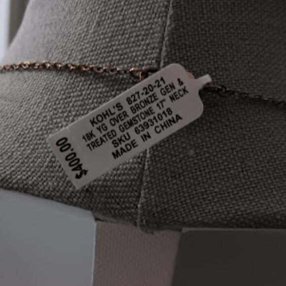 $400 KOHL'S 18K GP Marquise Shaped Vibrant Multi Genuine Gemstone Necklace**NEW! - Picture 4 of 9